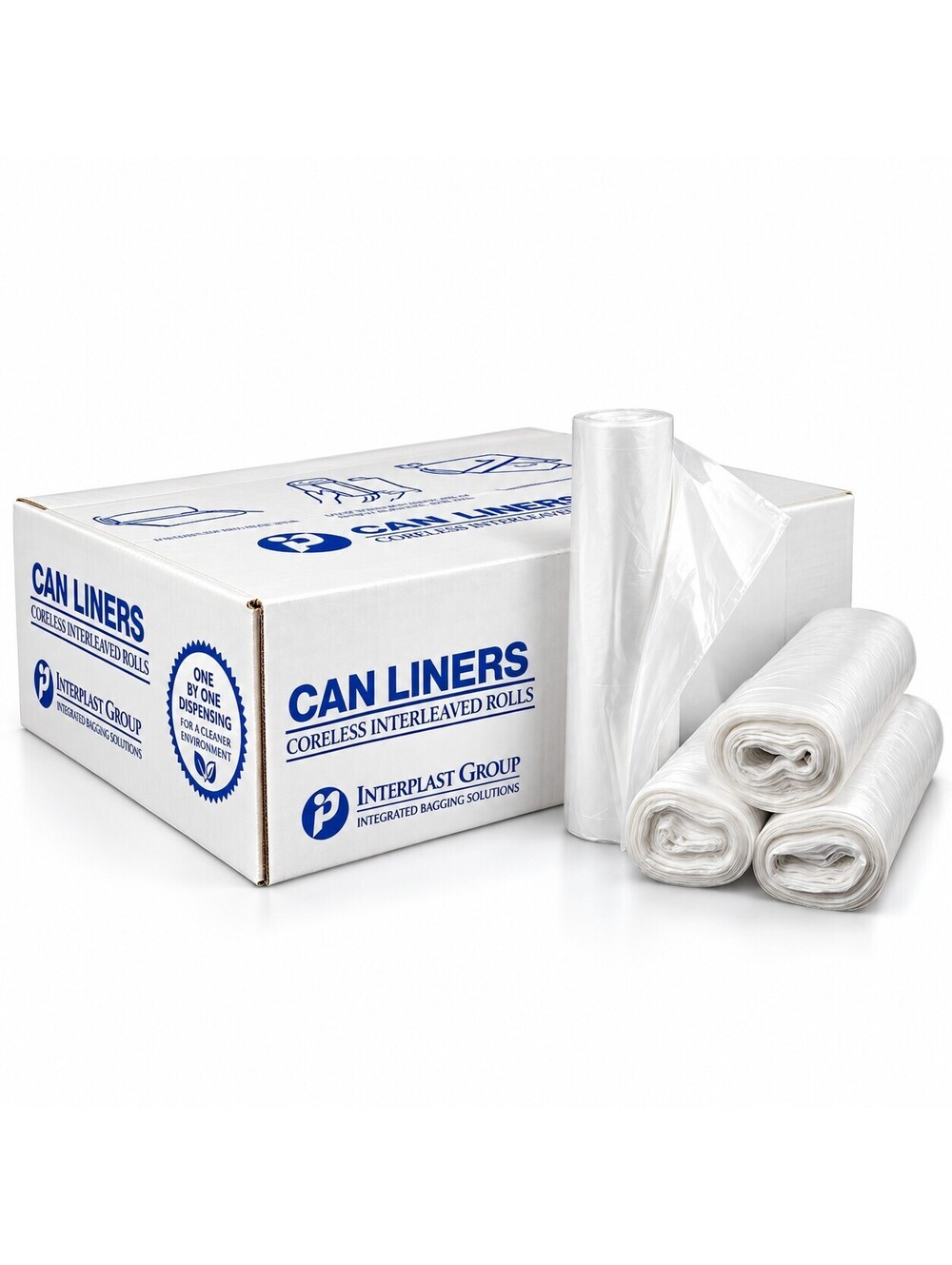 33 Gallon Clear Can Liners 250 Count 33 x 40 16 Micron Coreless Rolls